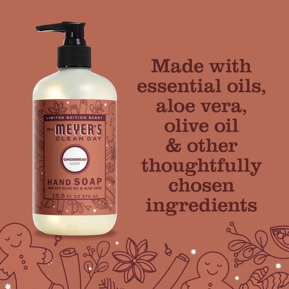 Set of 2 — Mrs. Meyers Gingerbread Liquid Hand Soap Limited Edition Holiday NEW! - Picture 10 of 10